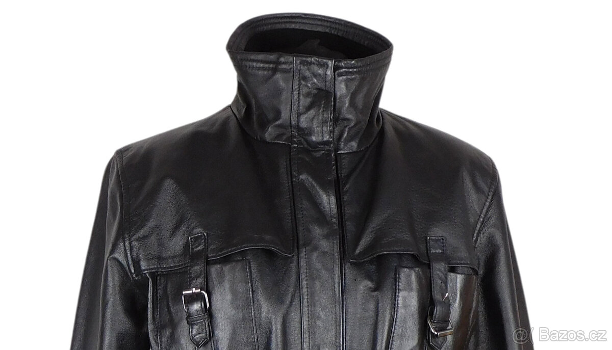 Kožený měkký dámský černý kabátek EVOCO vel. L - 2