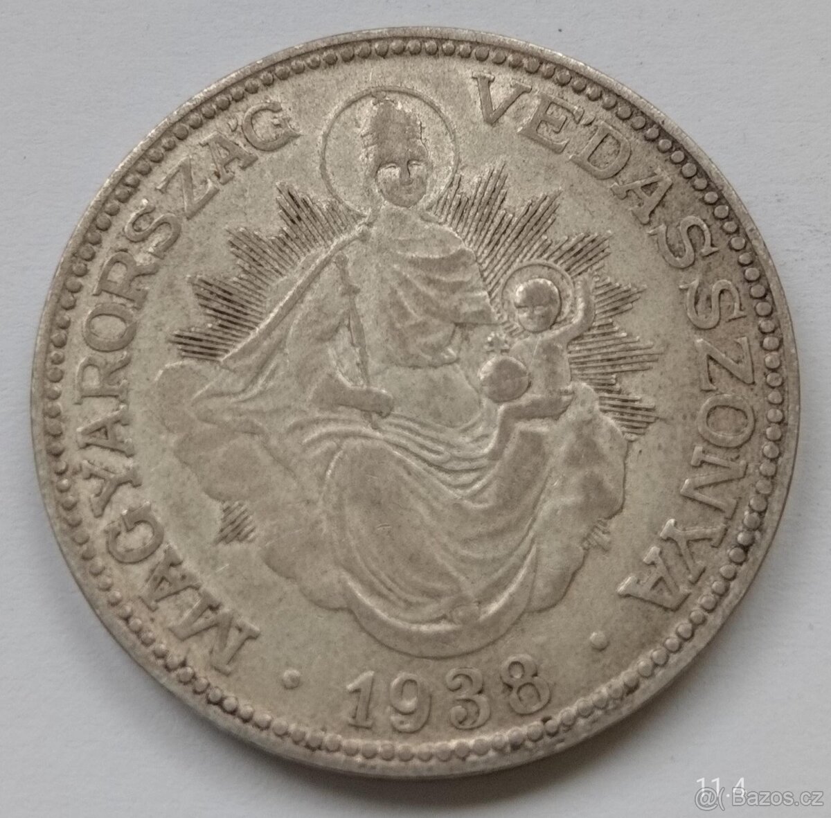 Stříbrná mince 2 pengo 1938 Maďarsko - 2