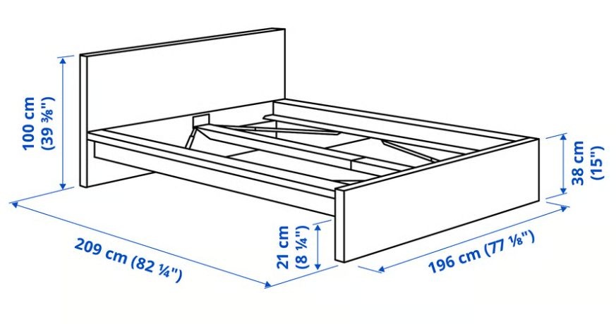Postel MALM + 2 noční stolky (+2 lamelové rošty) - 2