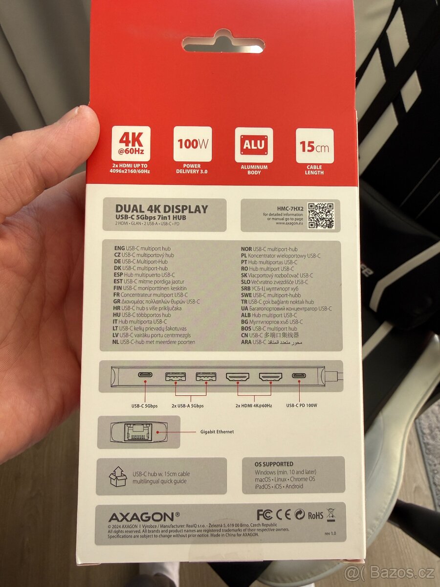 Dokovací stanice dual 4K Axagon - nerozbalená - 2