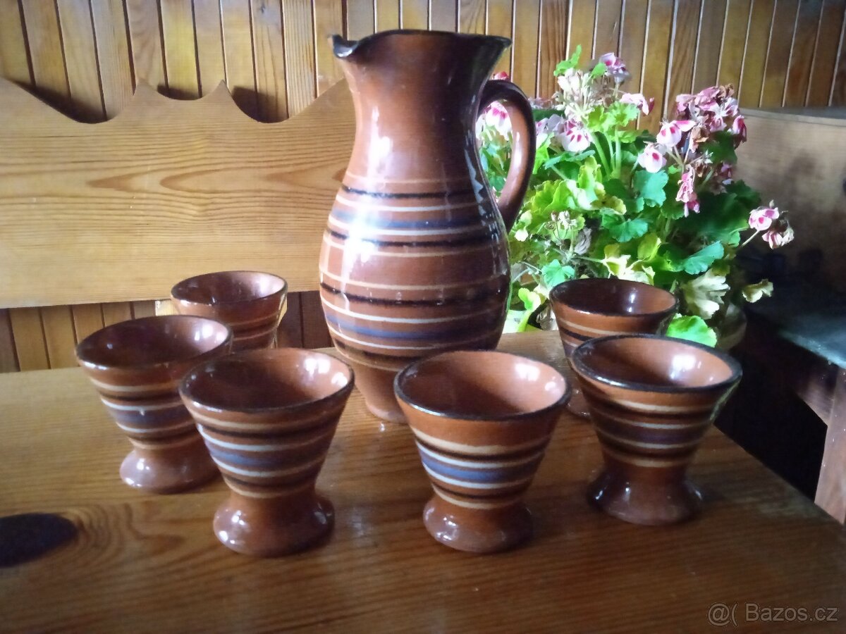 Keramický set džbánek s panáčky - 2