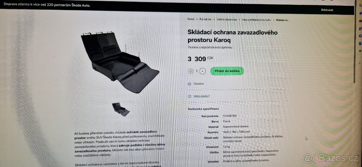 vana do kufru škoda karoq - 2