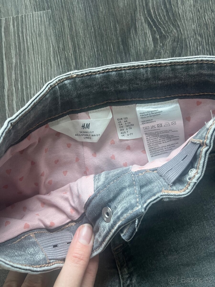 dívčí podšité džíny h&m, vel 122 - 2