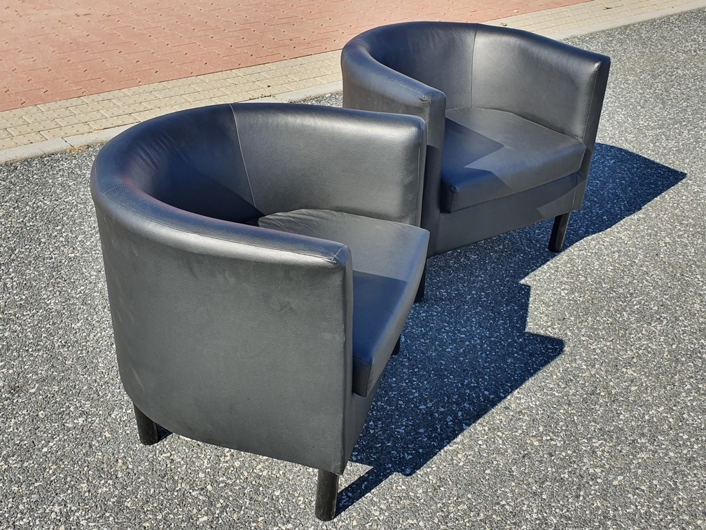 IKEA 2x zánovní křesla křesílka ekokůže - 2