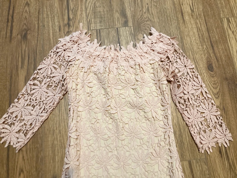 Meruňkové krajkové šaty (vel. 34/36) - 2