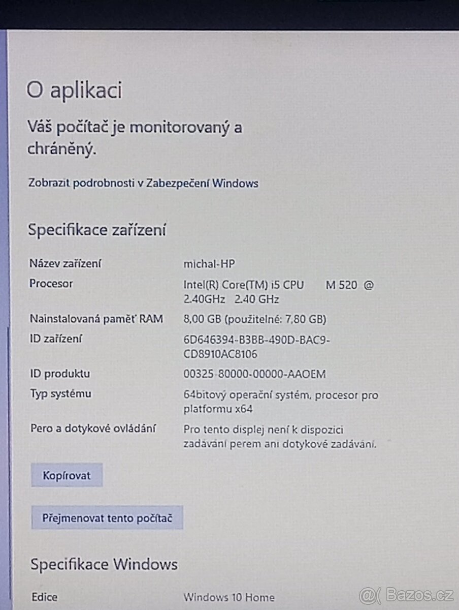 Prodám hp probook 4520s core i5 funkční - 2