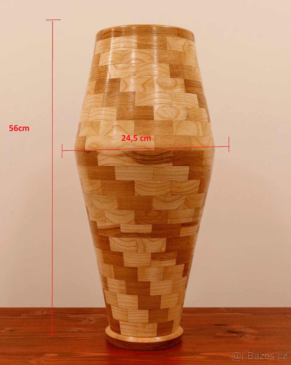Dřevěná Segmentová váza 56cm - 2