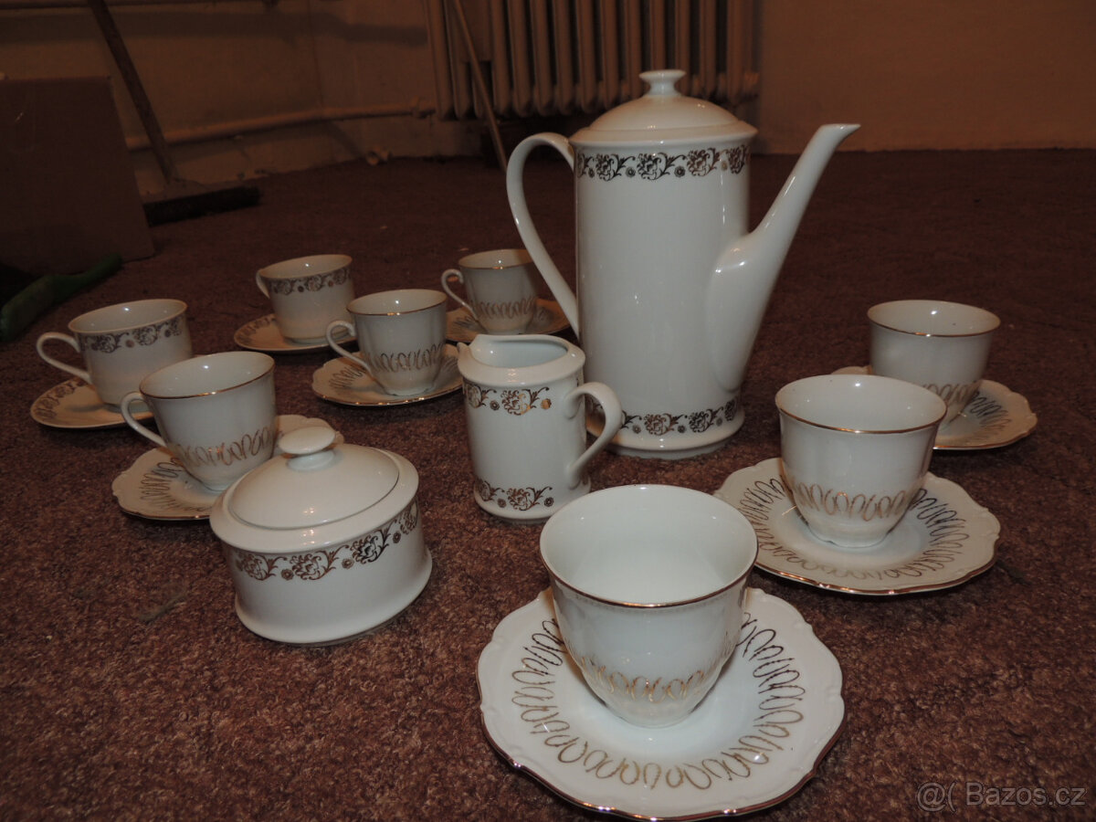 Velký, zlacený čajový servis - 2