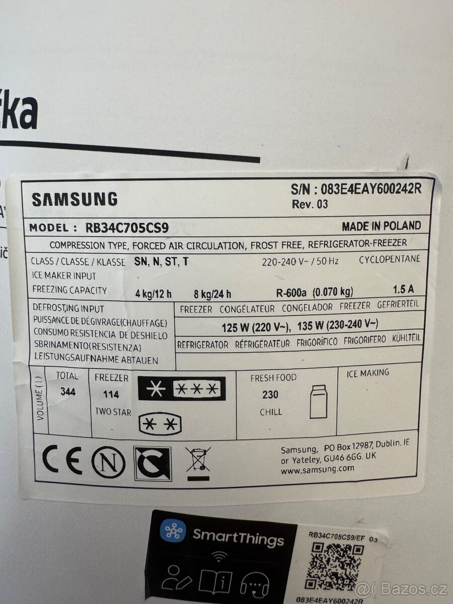 Lednice Samsung RB34C7005CS9 - 2