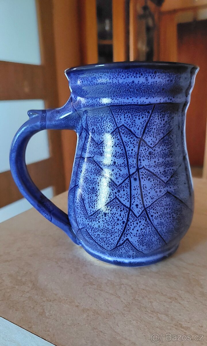 Modrý keramický púllitr - 2