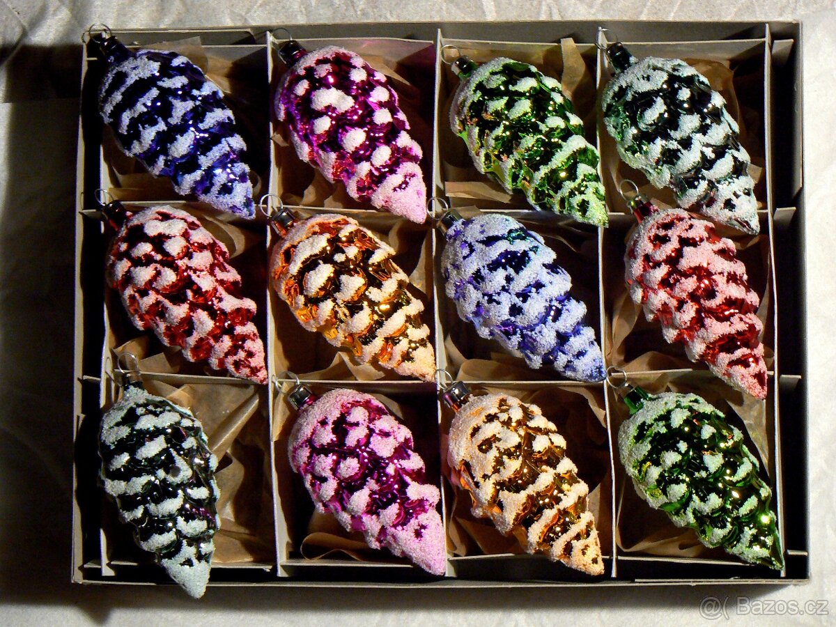 Retro vánoční ozdoby-šišky - 2