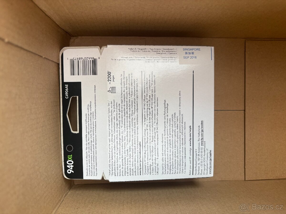 Cartridge HP 940 XL (C4906AE), černá (black), originál - 2