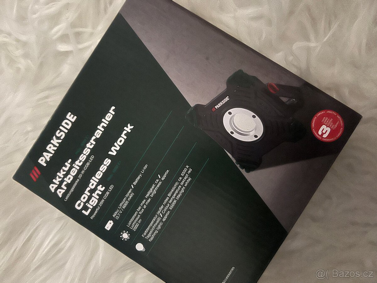 Aku LED reflektor PARKSIDE PAAL 6000 E1 nový PC 750 Kč - 2