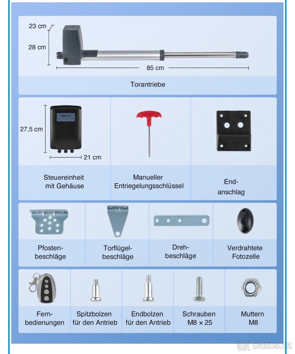 Pohon křídlové brány max. 600 kg Pohon křídlové brány - 2