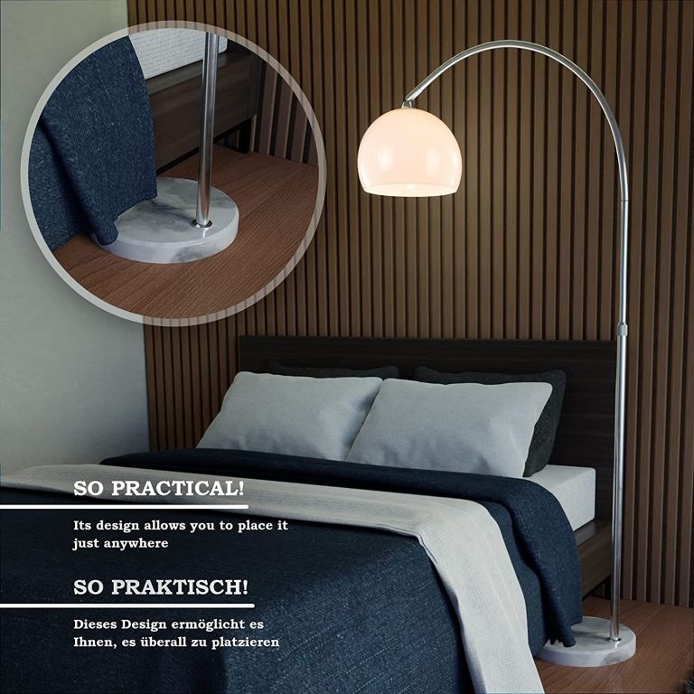 Jago Stojací oblouková lampa, bílá, 130 - 180 cm - 2