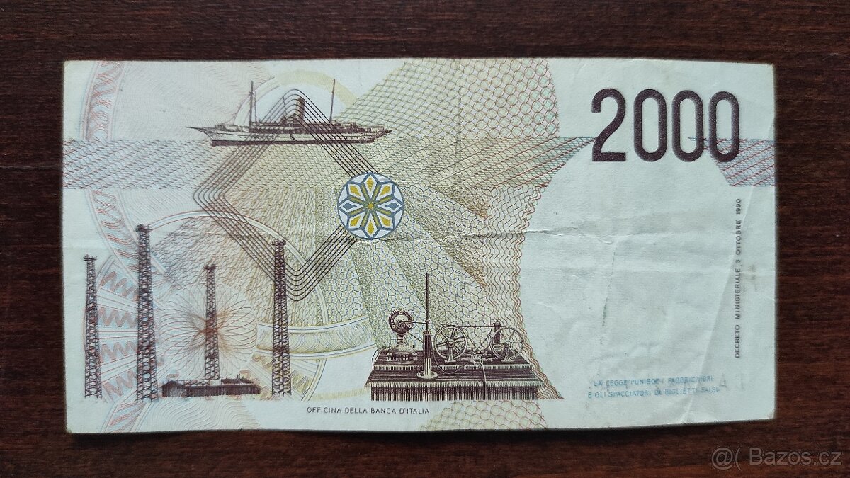 Bankovka Itálie 2000 Lire - 2