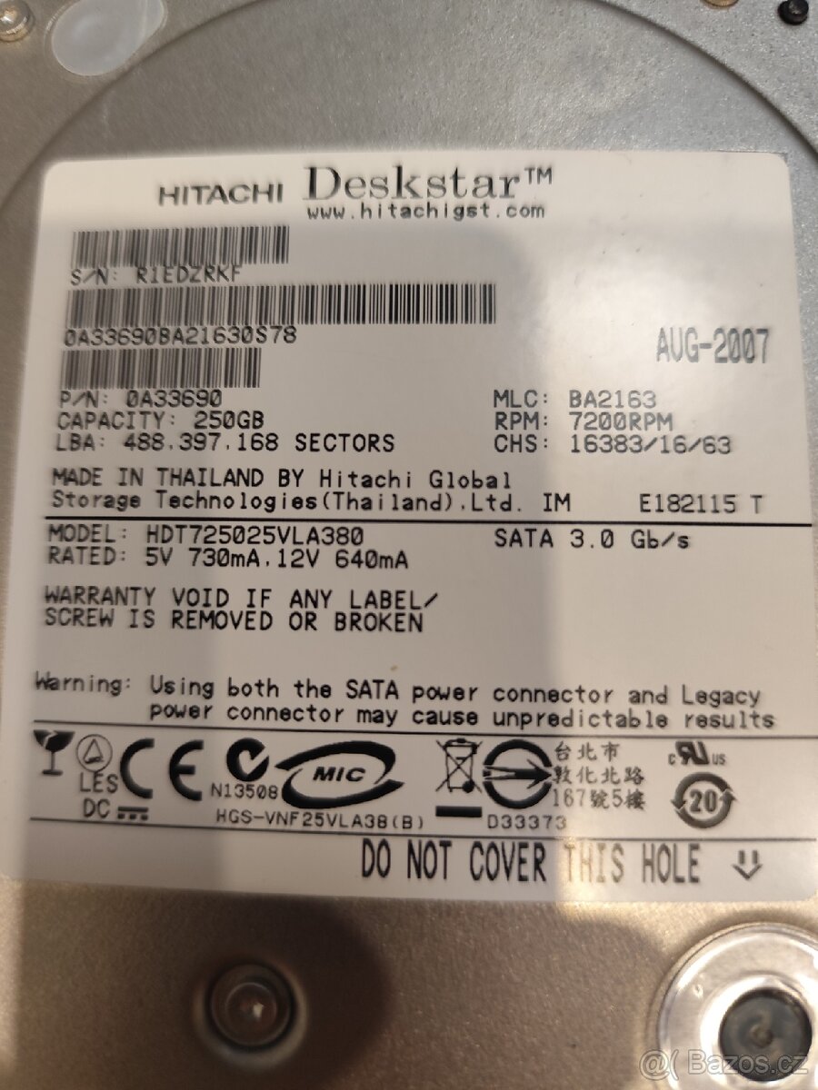 Harddisk HDD 250GB Hitachi, 3,5 palce - 2