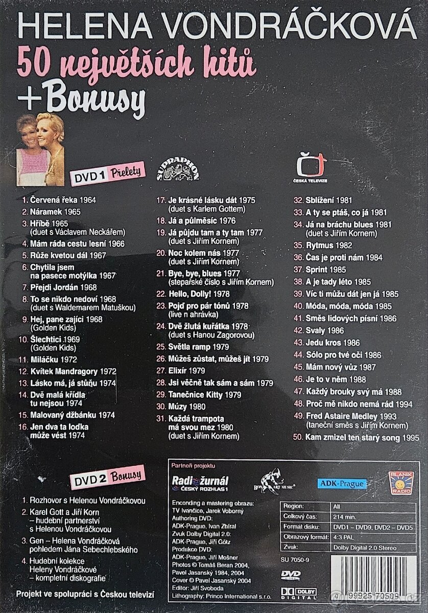 2xDVD Helena Vondráčková - Přelety - 2