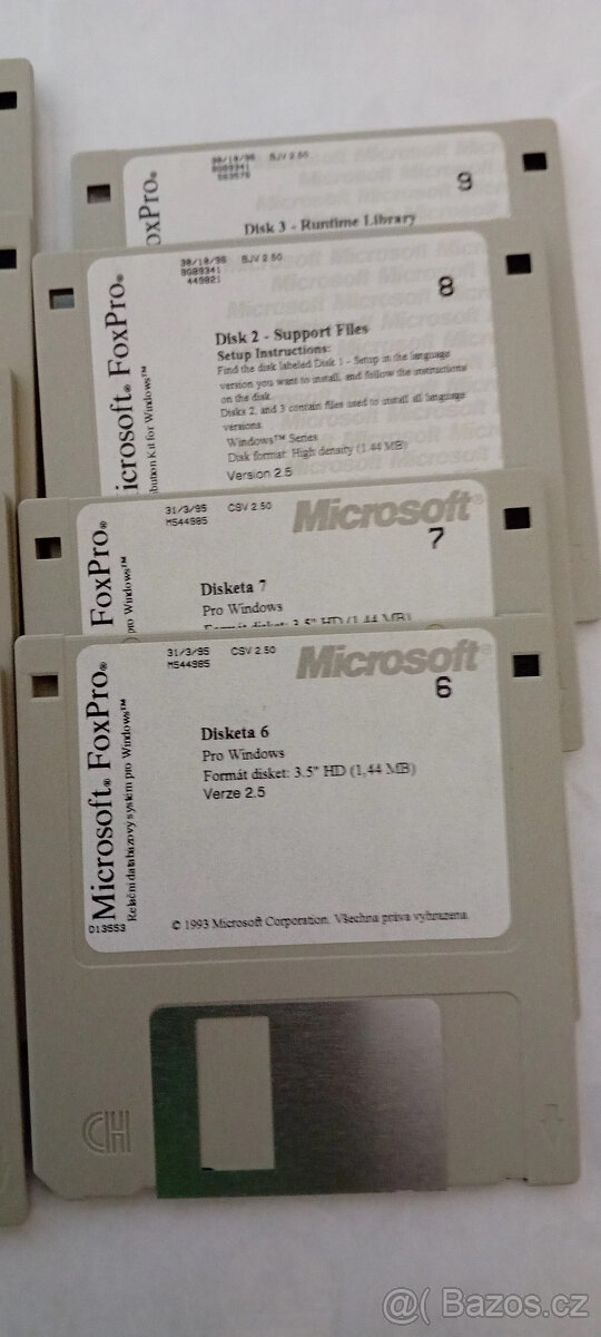 Prodám instalační diskety MS FoxPro 2.5. - 2