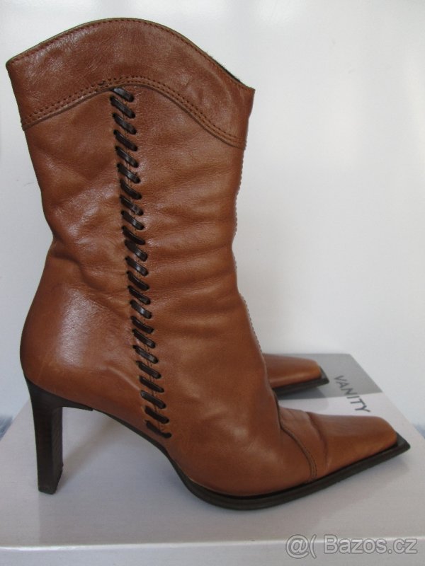 Kozačky VANITY, kůže, hnědé, vel. 37 - 2