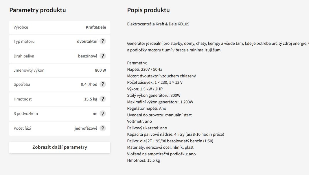 Elektrocentrála nová nerozbalená,doklad,1200W - 2