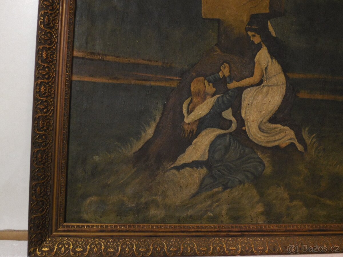 Starý obraz malba Beneš - 2