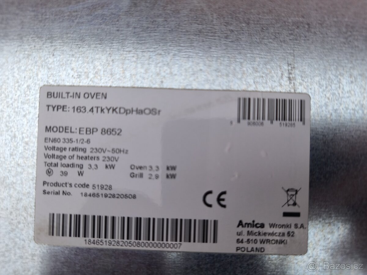 Vestavná trouba AMICA - 2