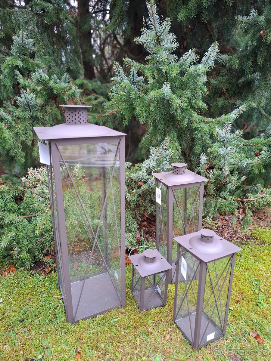 Lucerna Farol šedý kov sada 4ks 20-70 cm - 2