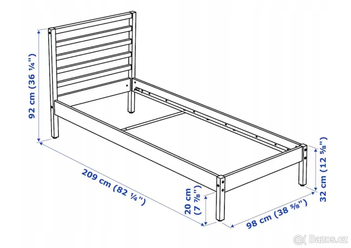 Dřevěná postel IKEA Tarva 90x200 cm borovice - 2