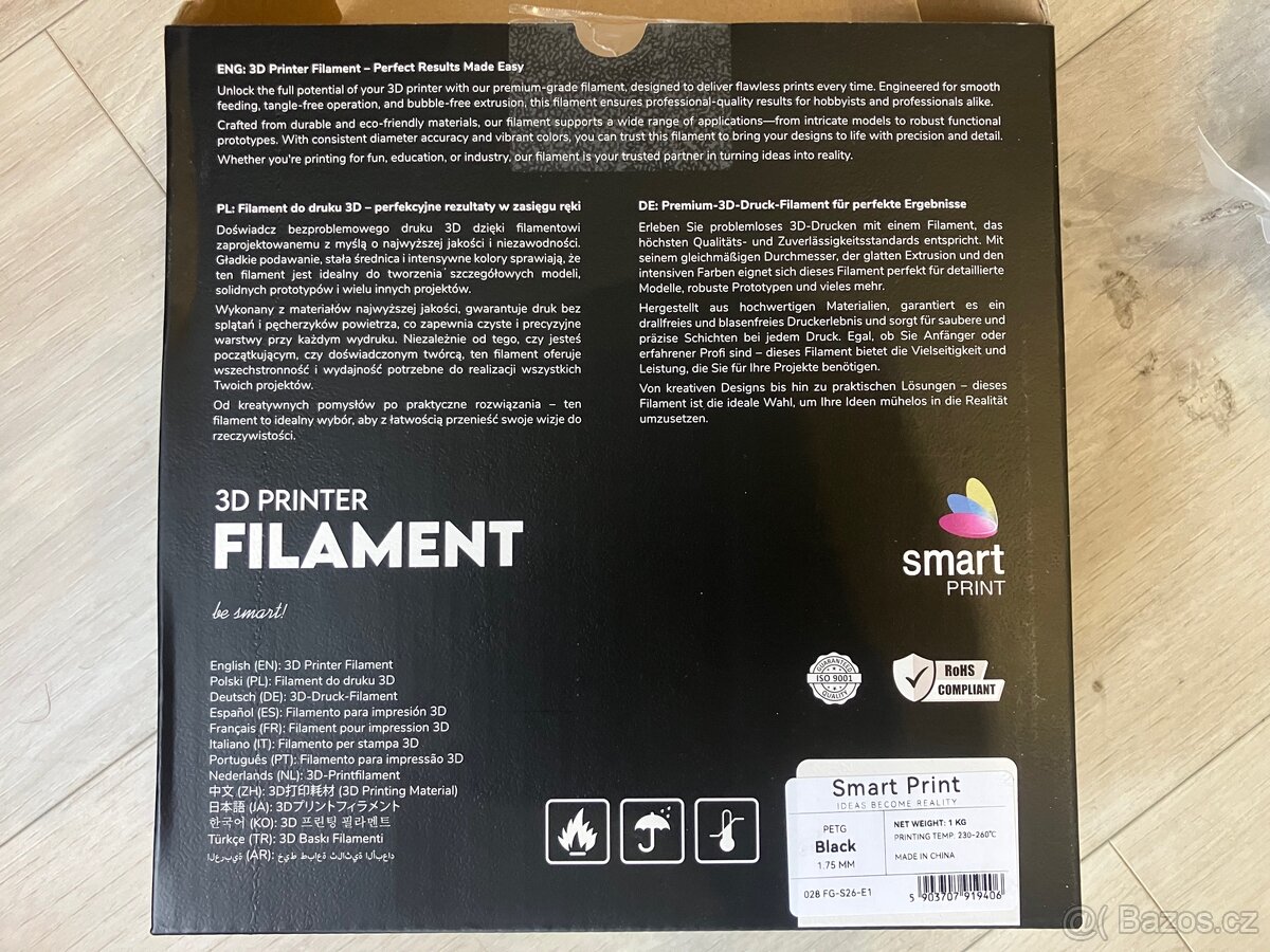 Filament PETG 1.75 mm černý pro 3D tiskárny - 2