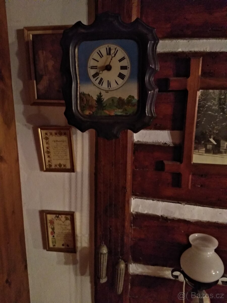 2 závažové selské hodiny, vše původní - 2