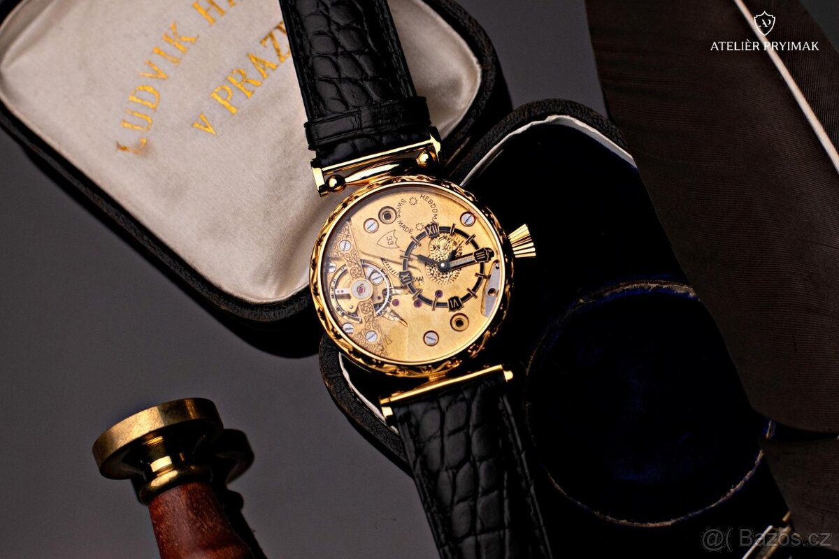 Jedinečné starožítné 8-denní hodinky HEBDOMAS 1910 - 2