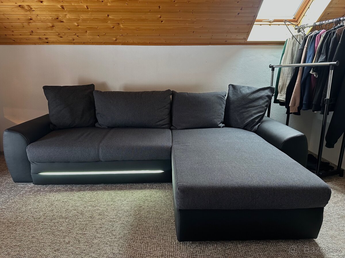 Rozkladací LED sedací souprava /gauč - 2