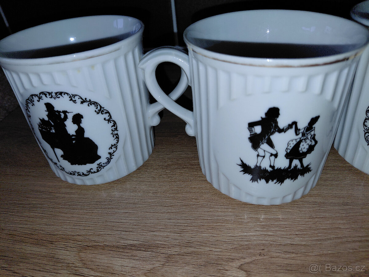 Retro hrnky Rokoko 5ks - 2