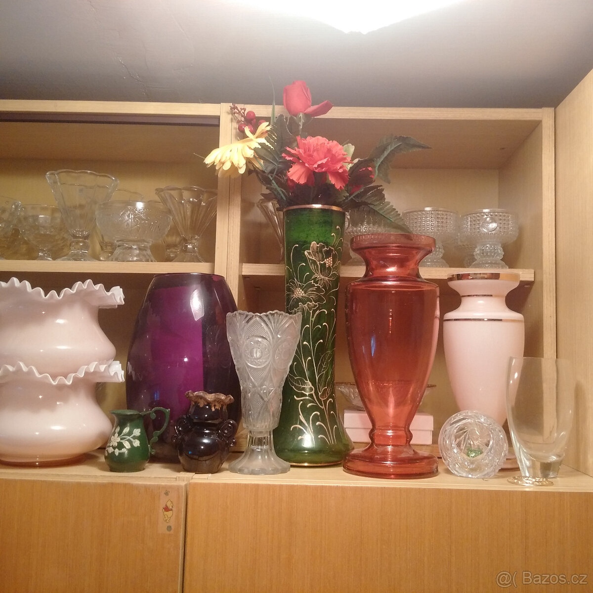 Retro vázy vázičky, hutní sklo - 2