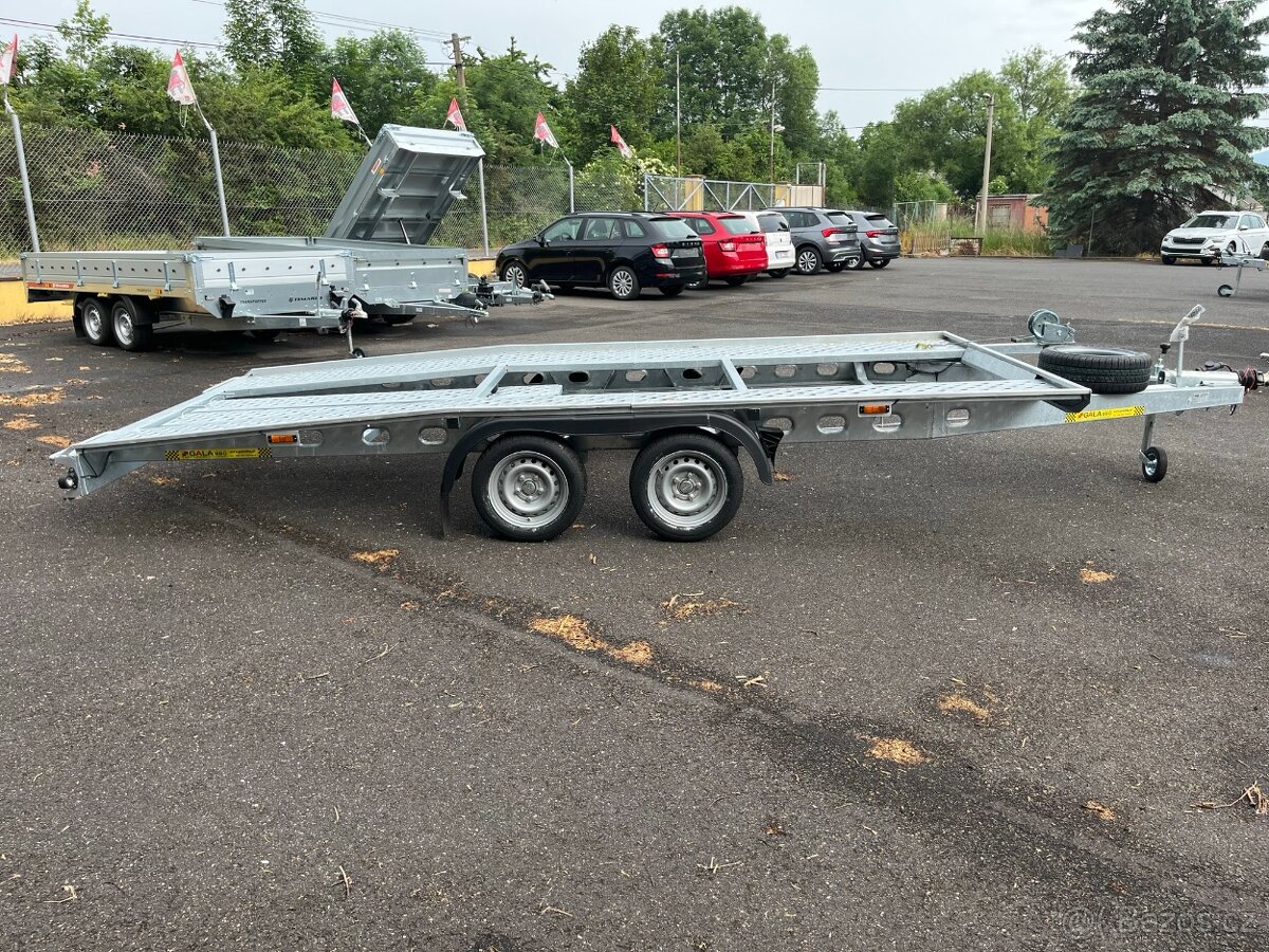 Autopřepravník, přívěs přeprava aut, ložná 455x205cm,130km/h