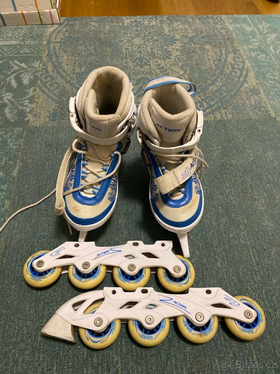 Dětské brusle lední, kolečkové rostoucí 33-36 - 2