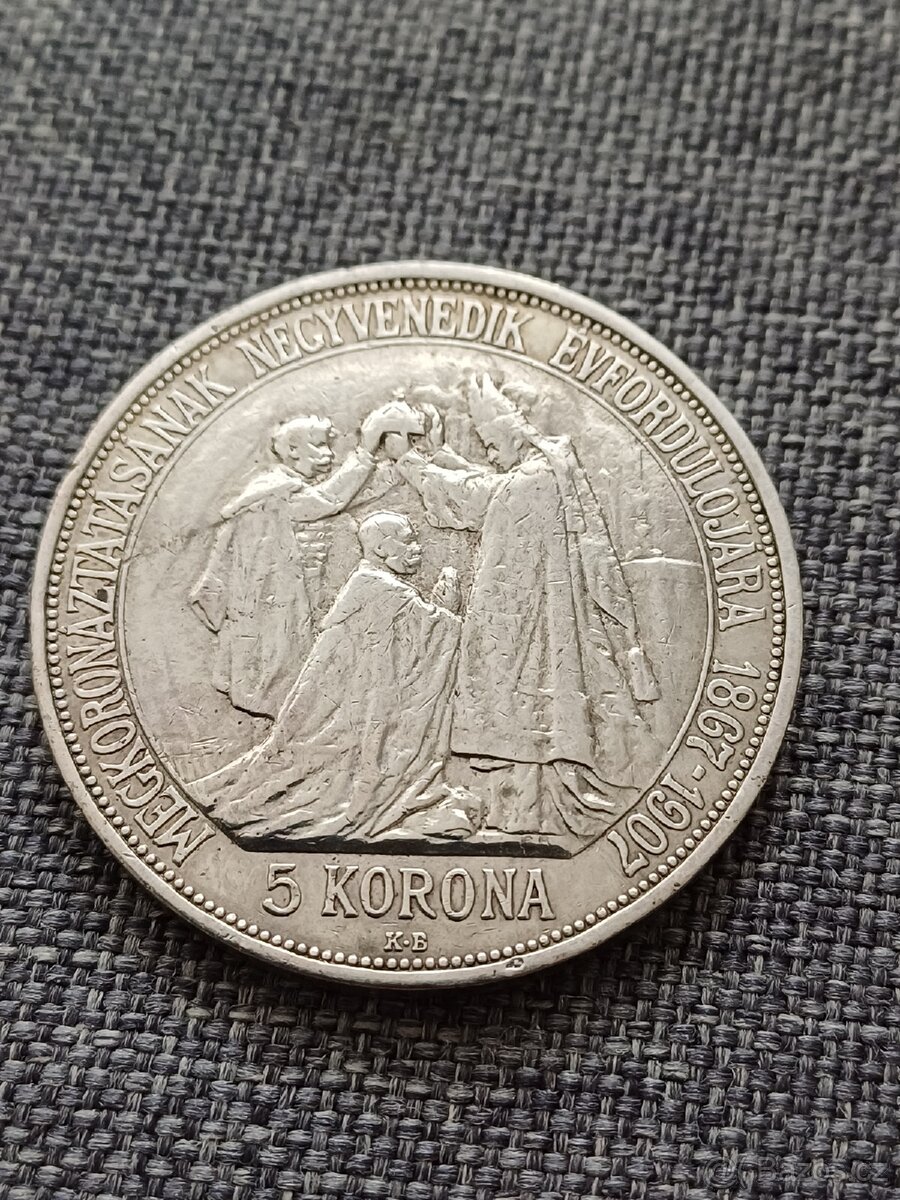 5 koruna 1907 korunovační - 2
