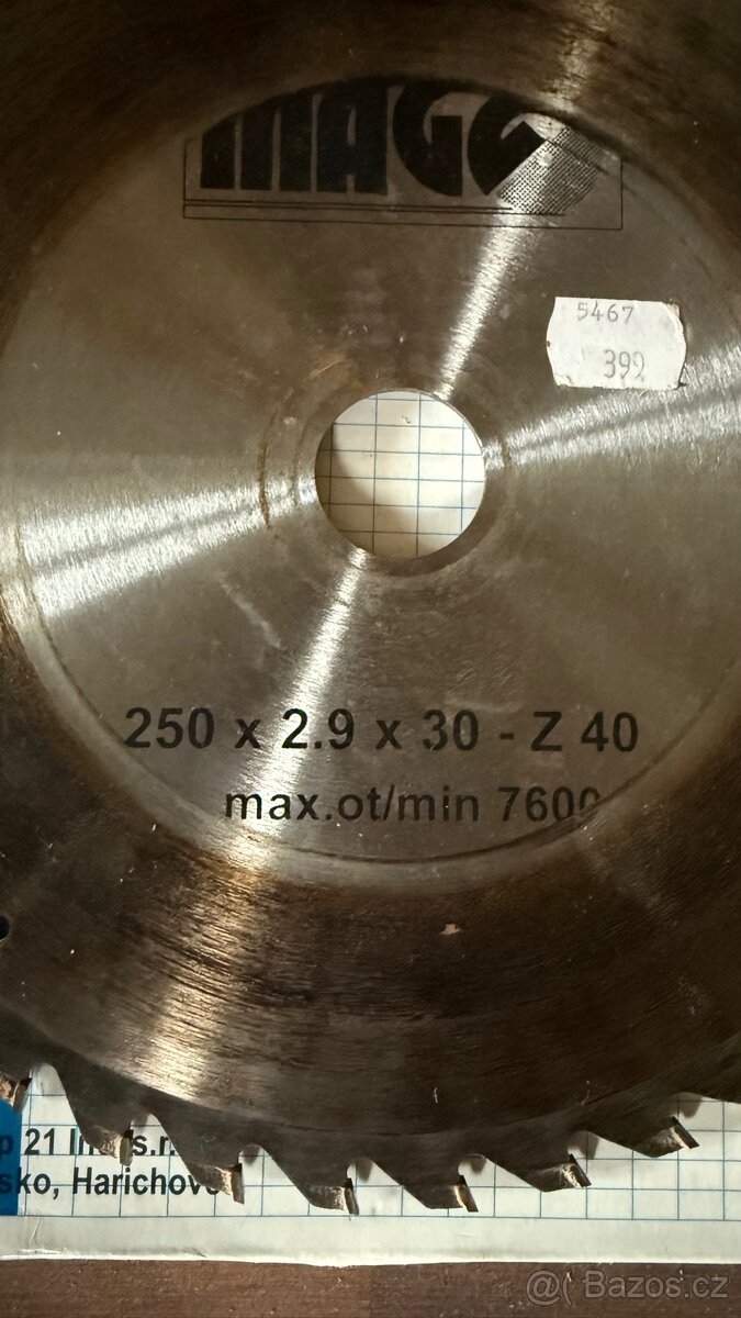 Pilový kotouč s vidiovými plátky 250 - 2