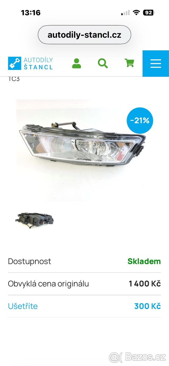 Škoda rapid mřížka a pravá mlhovka - 2