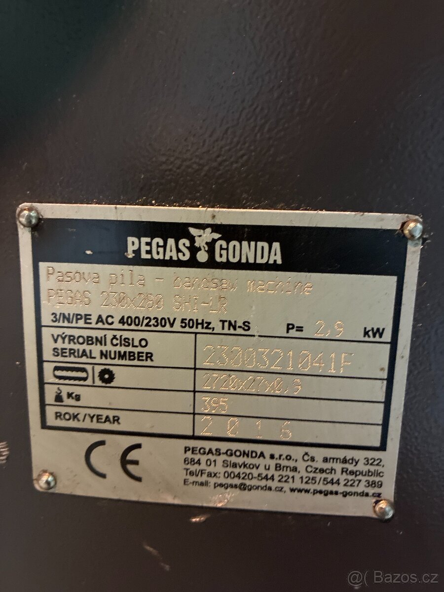 Pásová pila Pegas Gonda 230x280 SHI-LR - 2