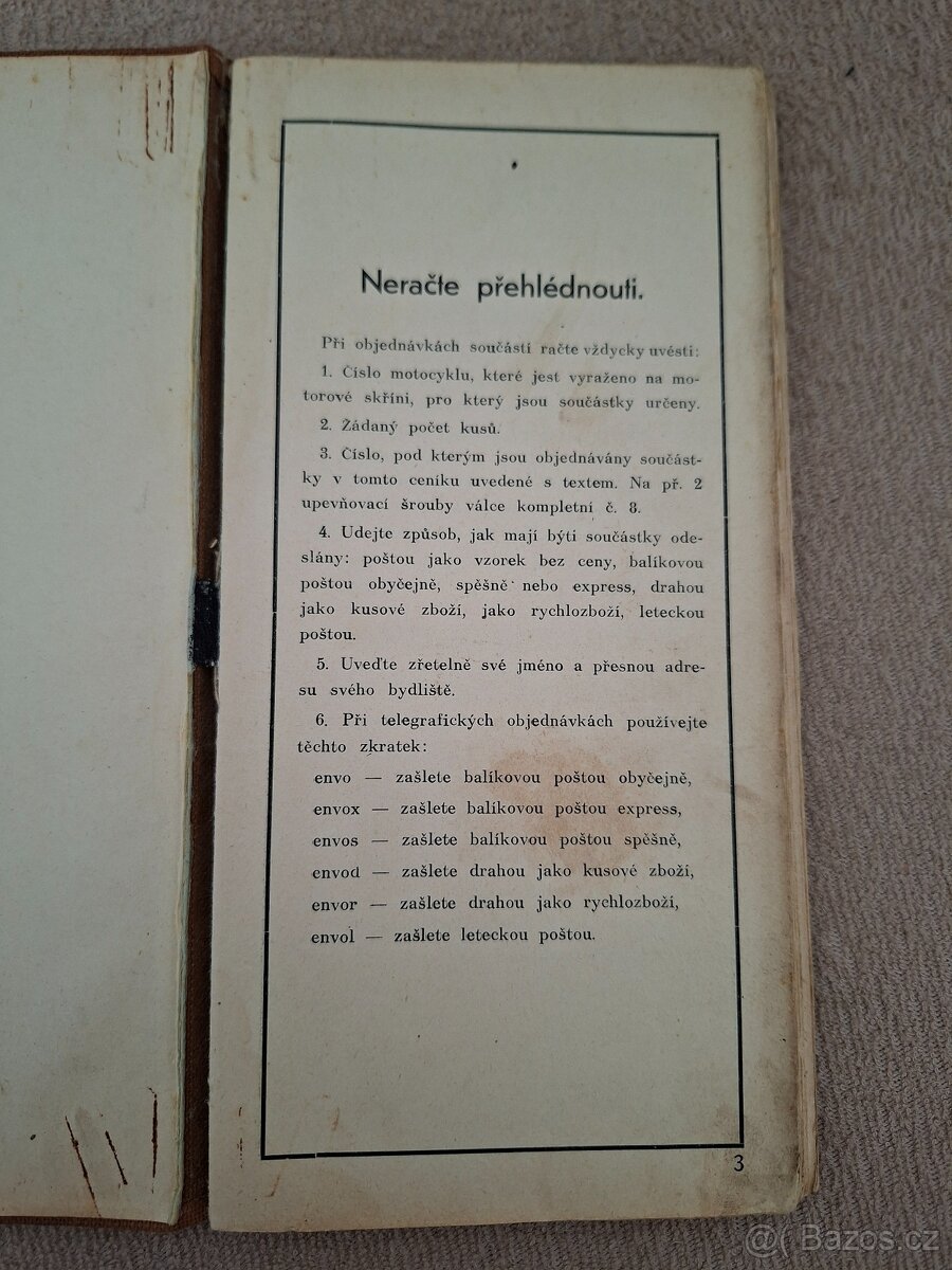 Seznam náhradních dílů Jawa 500 OHV Rumpál - 2