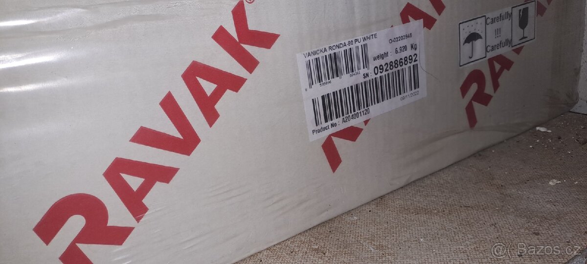 Prodám - Ravak sprchová vanička Ronda 80x80 PU - 2