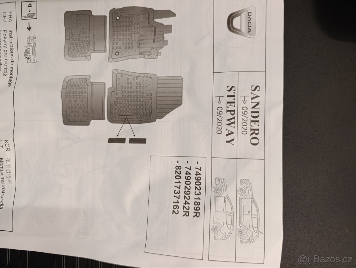 Nové gum.koberečky Dacia Sandero - 2