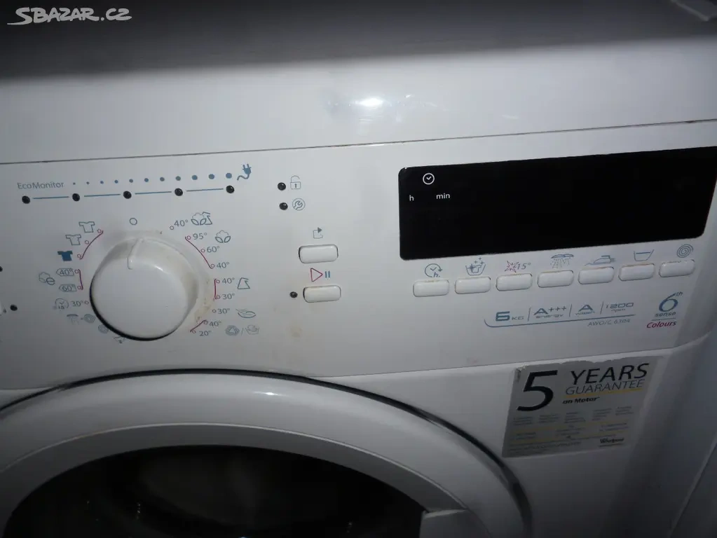 pračka whirlpool A+++,na 6kg, 1200 ot. - 2