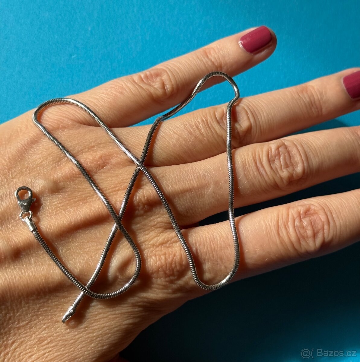 Stříbrný (Ag) rhodiovaný řetízek, 41 cm, sleva 600 Kč - 2