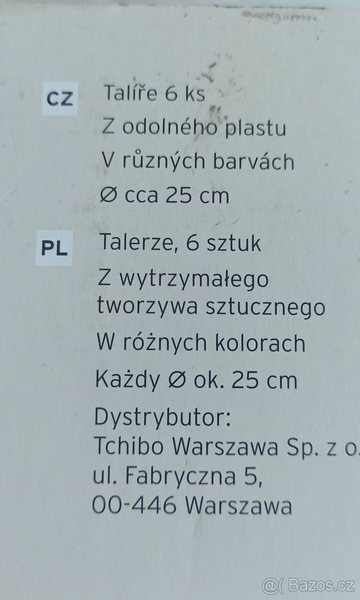 Sada plastových talířků Tchibo, 4 kusy - 2