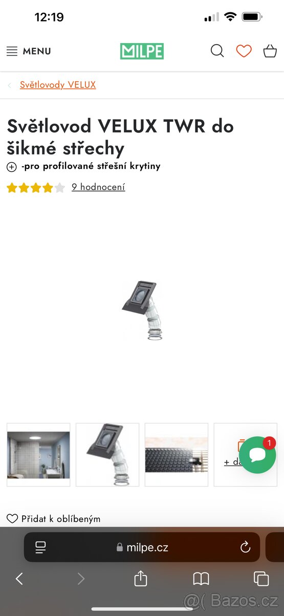 Světlovod Velux TLR OK - 2