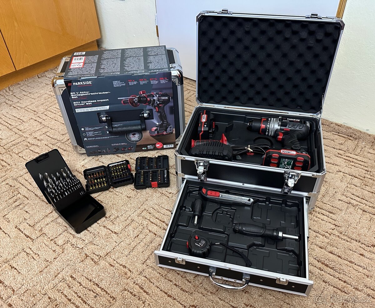 Parkside Performance Aku vrtačka s příklepem - SADA - 2