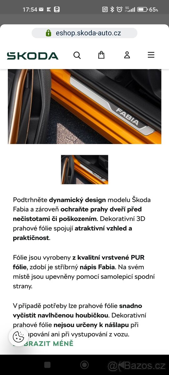 Prahové lišty Fabia , Octavia , - 2